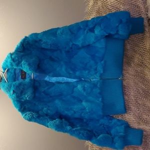 100% Rabbit FUR JACKET 💎NEW YORK FULTON LEATHER DISTRICT